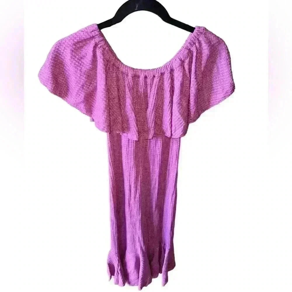 Lularoe Small raspberry off the shoulder/one shoulder Cici dress. NWT.Waffle mat